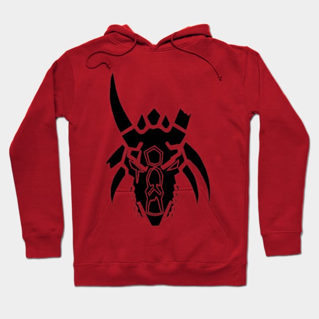 Black Dragon Skull Hoodie by Joseph Baker